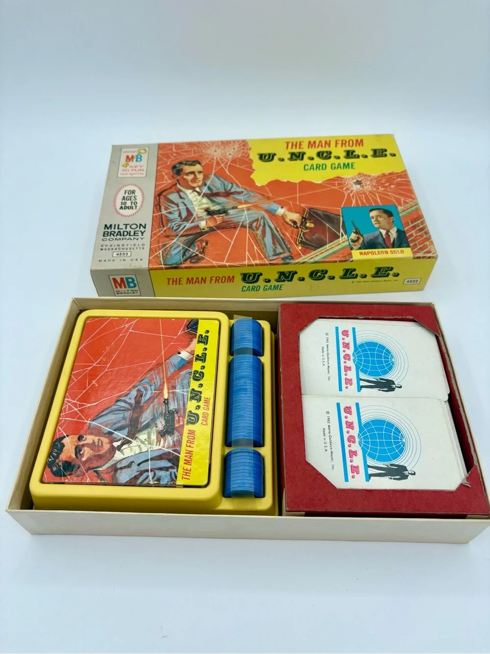 VINTAGE 1965 The Man From Uncle Card Game Complete in Original Box MB #4532 Rare